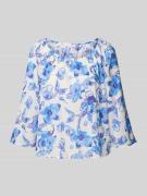Christian Berg Woman Regular Fit Bluse mit 3/4-Arm in Blau, Größe 38