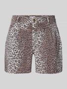 Rich & Royal Relaxed Fit Jeansshorts mit Bundfalten in Beige, Größe 31