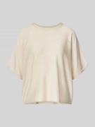 comma Strickshirt mit Rundhalsausschnitt in Gold, Größe S