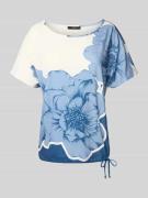 Oui T-Shirt mit Tunnelzug am Saum in Hellblau, Größe 38