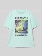 Tom Tailor Oversized T-Shirt aus reiner Baumwolle in Aqua, Größe 140