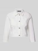Betty Barclay Cropped Jeansjacke mit Umlegekragen in Offwhite, Größe 4...