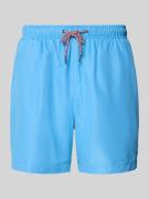 MCNEAL Badehose mit elastischem Bund in Metallic Blue, Größe L