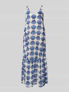 Christian Berg Woman Midikleid mit Spaghettiträgern in Blau, Größe 42