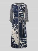 Milano Italy Midikleid mit Rundhalsausschnitt in Marine, Größe 40