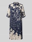 Milano Italy Knielanges Kleid mit 1/2-Arm in Marine, Größe 40