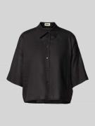 Drykorn Relaxed Fit Leinenbluse mit überschnittenen Schultern in Black...