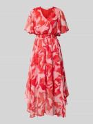 s.Oliver RED LABEL Tailliertes Maxikleid mit Allover-Muster in Rot, Gr...