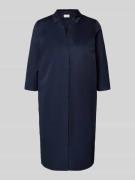 Milano Italy Knielanges Hemdblusenkleid mit Eingrifftaschen in Marine,...