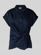 Milano Italy Relaxed Fit Bluse mit Knotendetail in Marine, Größe 38