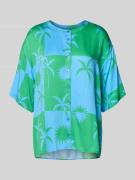 Milano Italy Relaxed Fit Bluse mit durchgehender Knopfleiste in Bleu, ...