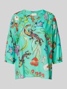 Milano Italy Regular Fit Bluse mit 3/4-Arm in Mint, Größe 40