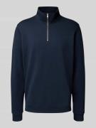Les Deux Sweatshirt mit Troyer-Kragen Modell 'Norregaard' in Marine, G...
