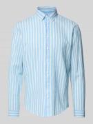 Lindbergh Slim Fit Freizeithemd aus Leinen-Baumwoll-Mix in Hellblau, G...