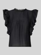 Gina Tricot Blusenshirt mit Volantärmel in Black, Größe M