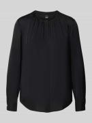 BOSS Slim Fit Bluse aus Seiden-Mix Modell 'Banorah' in Black, Größe 34