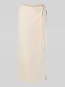 Milano Italy Leinenrock in Wickel-Optik in Sand, Größe 40