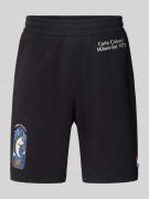 CARLO COLUCCI Sweatshorts mit Label-Print in Black, Größe L