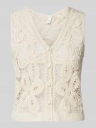 YAS Top in Strick-Optik mit Lochmuster Modell 'ANULA' in Offwhite, Grö...