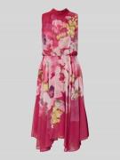 Vera Mont Cocktailkleid mit Stehkragen in Dunkelrot, Größe 38