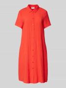 Jake*s Casual Knielanges Hemdblusenkleid mit Strukturmuster in Kirsche...