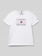 Tommy Hilfiger Kids T-Shirt mit Label-Print in Weiss, Größe 104