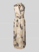 Stefanel Leinenkleid mit Taillengürtel in Beige, Größe M