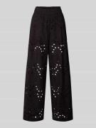 Gestuz High Waist Hose mit Lochstickerei Modell 'baylor' in Black, Grö...