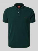 Superdry Regular Fit Poloshirt mit Label-Stitching in Bottle, Größe S