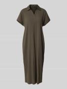 OPUS Midikleid mit Umlegekragen Modell 'Wannie' in Oliv, Größe 34