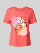 Vero Moda Comfort Fit T-Shirt aus Baumwoll-Mix Modell 'DIFACEY' in Hel...