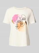 Vero Moda Comfort Fit T-Shirt aus Baumwoll-Mix Modell 'DIFACEY' in Wei...