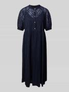 s.Oliver BLACK LABEL Regular Fit Midikleid mit Viskosefutter in Marine...