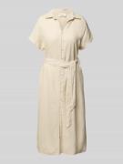 s.Oliver RED LABEL Relaxed Fit Hemdblusenkleid aus Leinen-Mix in Sand,...