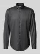 Jake*s Slim Fit Businesshemd in Premiumqualität in Anthrazit, Größe 37...