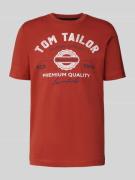 Tom Tailor Regular Fit T-Shirt aus reiner Baumwolle in Dunkelrot, Größ...