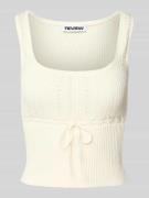 Review Tanktop mit Square-Neck-Ausschnitt in Offwhite, Größe L