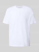 Calvin Klein Jeans T-Shirt mit geripptem Rundhalsausschnitt in Weiss, ...