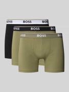 BOSS Regular Fit Trunks aus Baumwoll-Mix im 3er-Pack in Oliv, Größe L