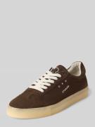 Copenhagen Ledersneaker mit Label-Print Modell 'Retro' in Dunkelbraun,...