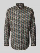 Jake*s Regular Fit Business-Hemd mit Knopfleiste in Marine, Größe 43/4...