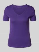 Christian Berg Woman T-Shirt mit geripptem V-Ausschnitt in Lila, Größe...