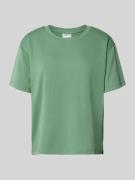 Jake*s Casual T-Shirt mit geripptem Rundhalsausschnitt in Gruen, Größe...