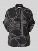 Jake*s Collection Regular Fit Bluse mit 1/2-Arm in Black, Größe 32