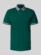 Tom Tailor Regular Fit Poloshirt aus Baumwoll-Mix in Dunkelgruen, Größ...
