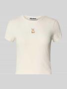 Review T-Shirt mit Motiv-Stitching in Offwhite, Größe L