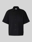 REVIEW Freizeithemd mit Knopfleiste in Black, Größe M