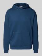 REVIEW Hoodie mit Label-Schriftzug in Dunkelblau, Größe L
