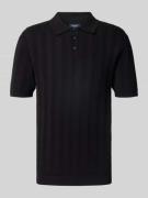 MCNEAL Regular Fit Poloshirt mit Strukturmuster in Black, Größe L