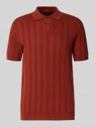 MCNEAL Regular Fit Strickpolo mit Strukturmuster in Dunkelrot, Größe L